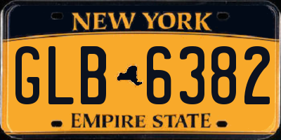 NY license plate GLB6382