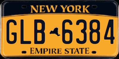 NY license plate GLB6384