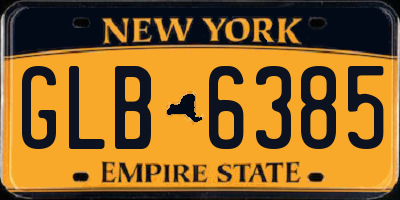 NY license plate GLB6385