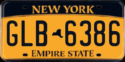 NY license plate GLB6386