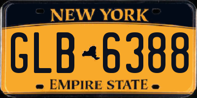 NY license plate GLB6388