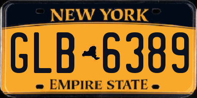 NY license plate GLB6389