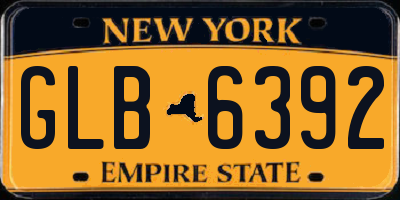 NY license plate GLB6392