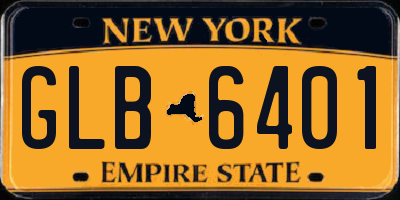 NY license plate GLB6401