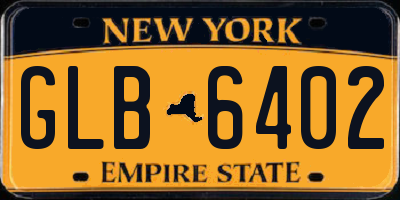 NY license plate GLB6402