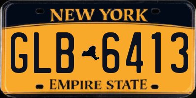 NY license plate GLB6413