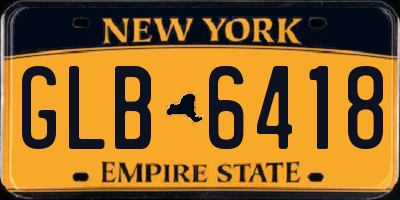 NY license plate GLB6418