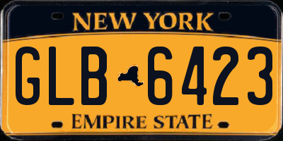 NY license plate GLB6423