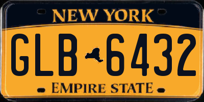NY license plate GLB6432