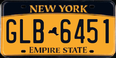 NY license plate GLB6451