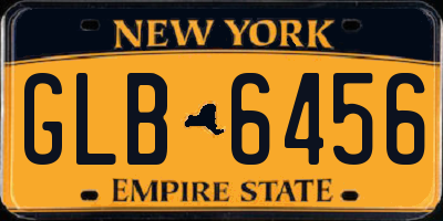 NY license plate GLB6456