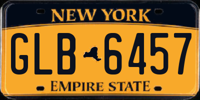 NY license plate GLB6457
