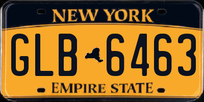 NY license plate GLB6463