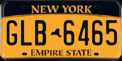 NY license plate GLB6465