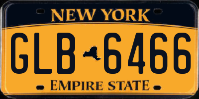 NY license plate GLB6466