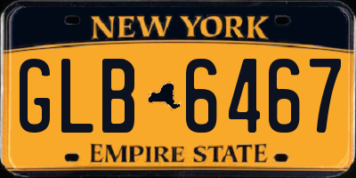 NY license plate GLB6467