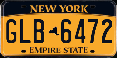 NY license plate GLB6472