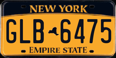 NY license plate GLB6475