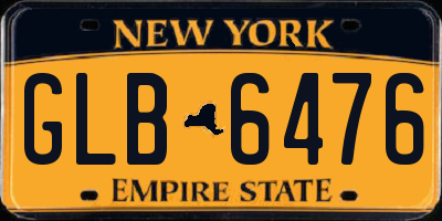 NY license plate GLB6476