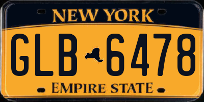 NY license plate GLB6478