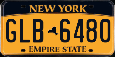 NY license plate GLB6480