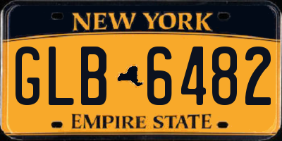 NY license plate GLB6482