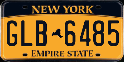 NY license plate GLB6485