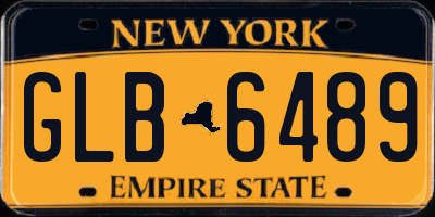 NY license plate GLB6489