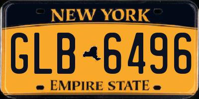 NY license plate GLB6496