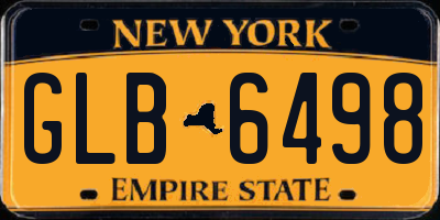 NY license plate GLB6498