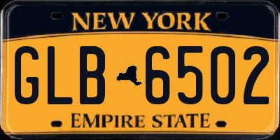 NY license plate GLB6502