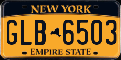 NY license plate GLB6503
