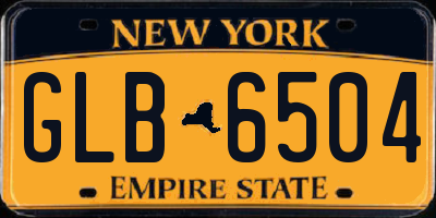 NY license plate GLB6504