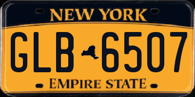 NY license plate GLB6507