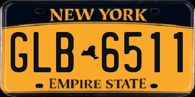 NY license plate GLB6511