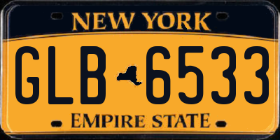 NY license plate GLB6533