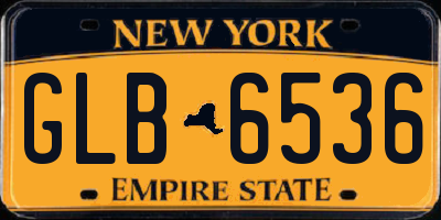 NY license plate GLB6536