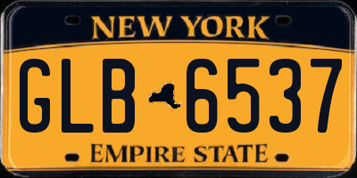 NY license plate GLB6537