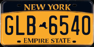 NY license plate GLB6540
