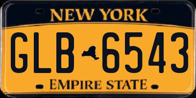 NY license plate GLB6543