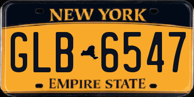NY license plate GLB6547