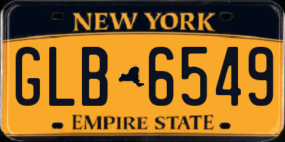 NY license plate GLB6549