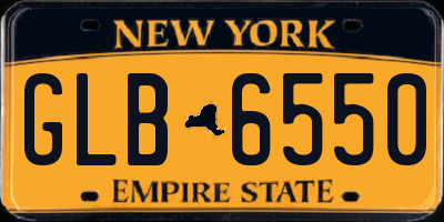 NY license plate GLB6550
