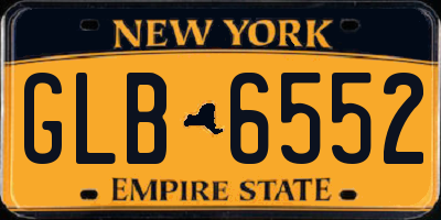 NY license plate GLB6552
