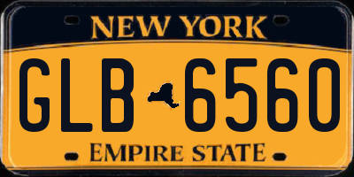NY license plate GLB6560
