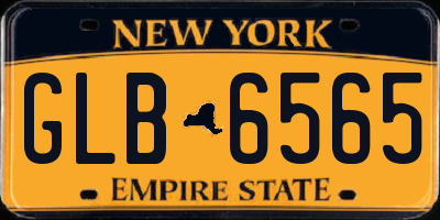 NY license plate GLB6565