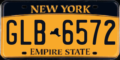 NY license plate GLB6572