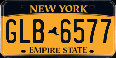 NY license plate GLB6577