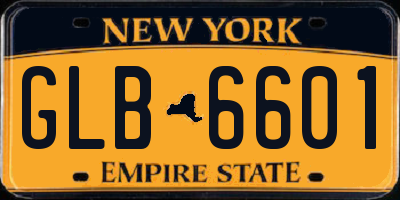 NY license plate GLB6601