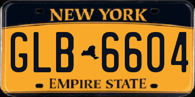 NY license plate GLB6604